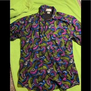Retro colorful button down shirt
